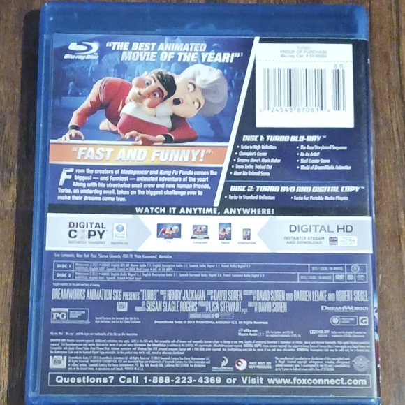 DreamWorks TURBO on BLU-RAY + DVD - Picture 2 of 2
